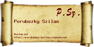 Porubszky Szilas névjegykártya