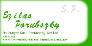 szilas porubszky business card